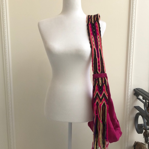 Pink Suede Bohemian Hobo bag - Picture 10 of 10